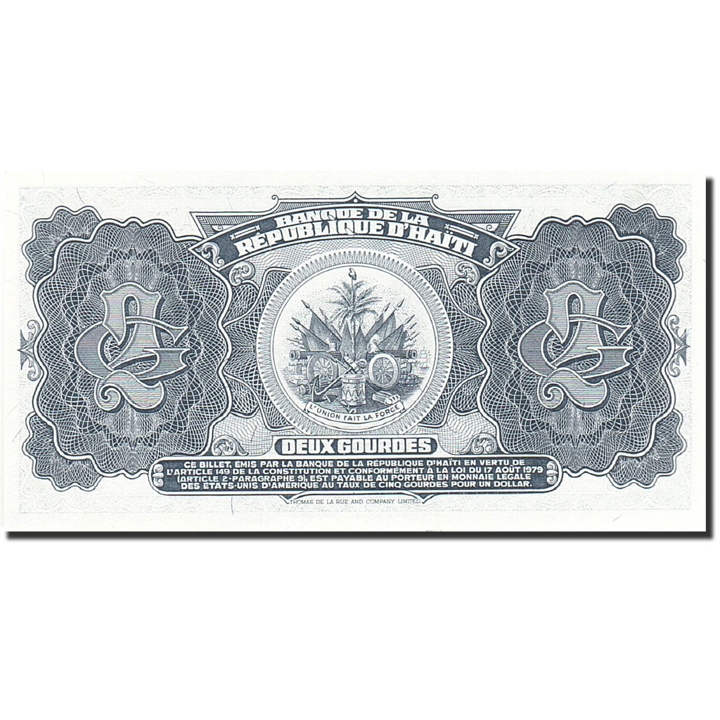 Banknote, Haiti, 2 Gourdes, 1986-1988, 1979, KM:245a, UNC(65-70)