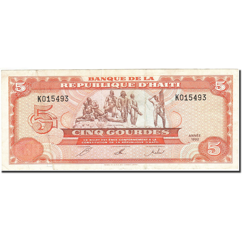 Banknote, Haiti, 5 Gourdes, 1992-1994, 1992, KM:261a, EF(40-45)