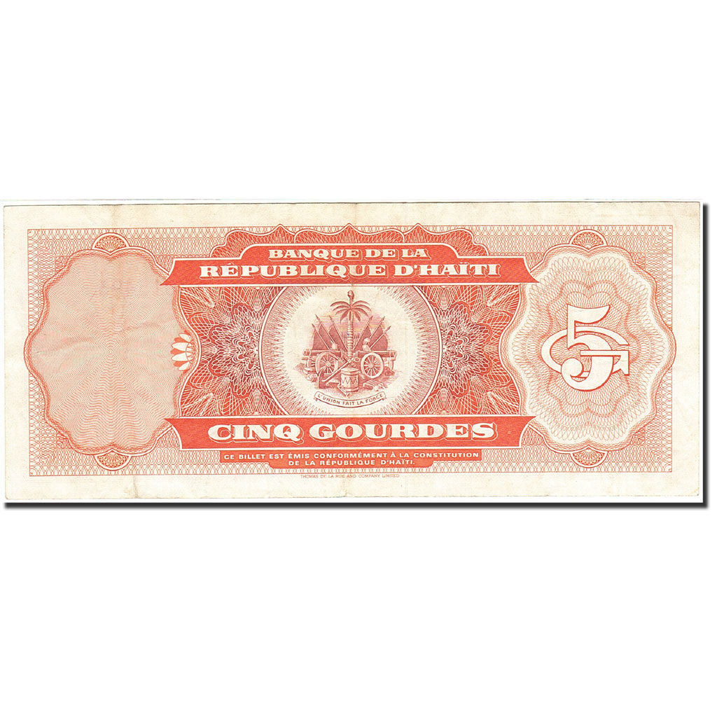 Banknote, Haiti, 5 Gourdes, 1992-1994, 1992, KM:261a, EF(40-45)