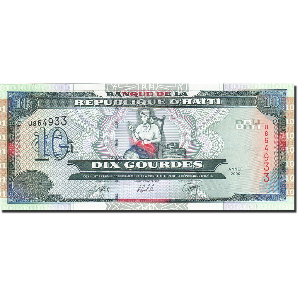 Geldschein, Haiti, 10 Gourdes, 2000, 2000, KM:265a, UNZ