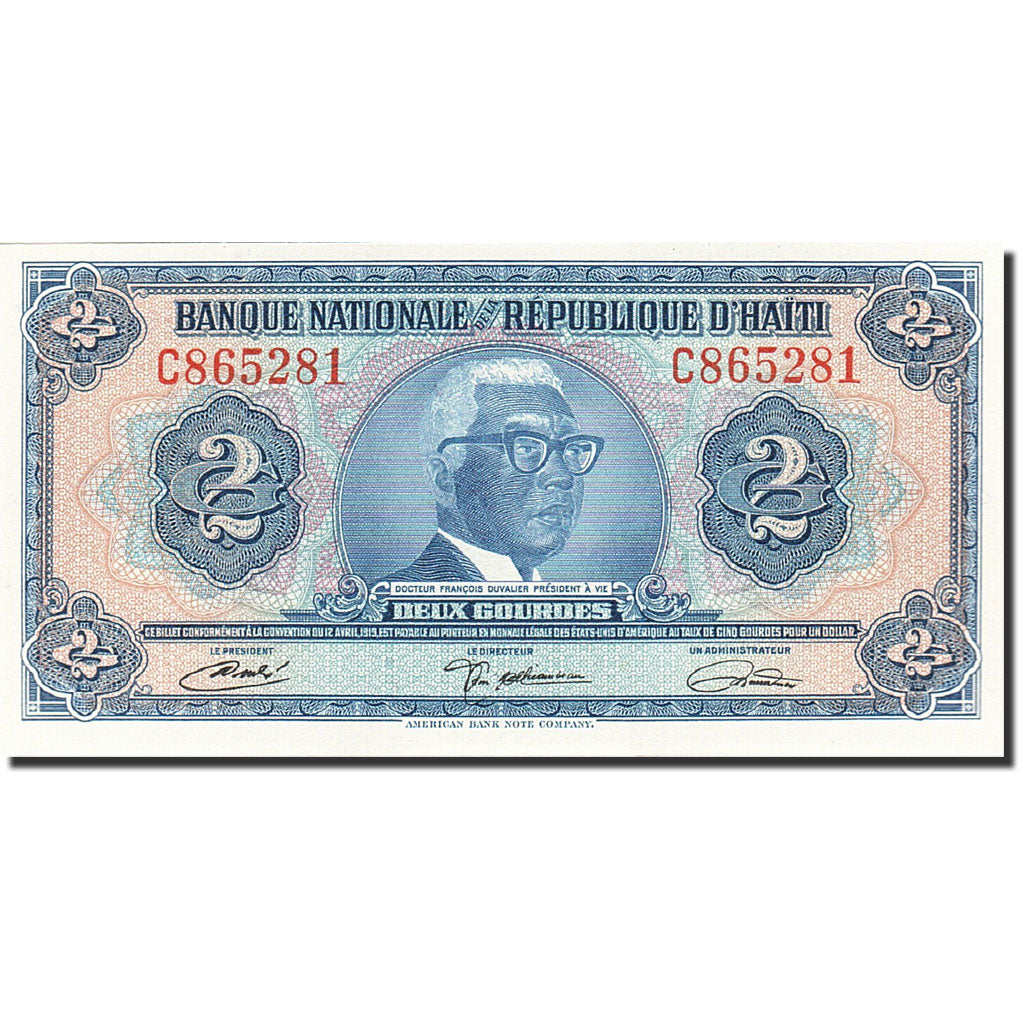 Haiti, 2 Gourdes, 1919, 1919, KM:201, UNC(65-70)