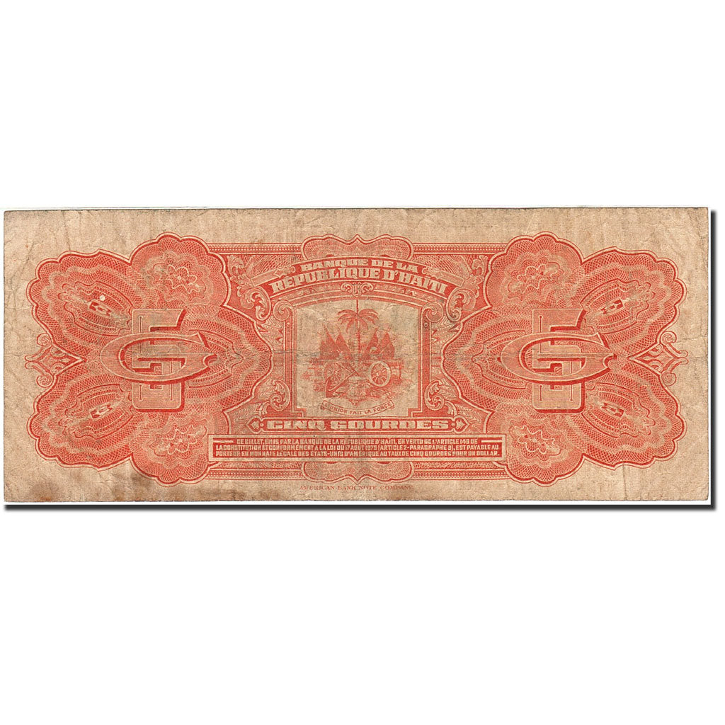 Haiti, 5 Gourdes, 1979, 1979, KM:232, VF(20-25)