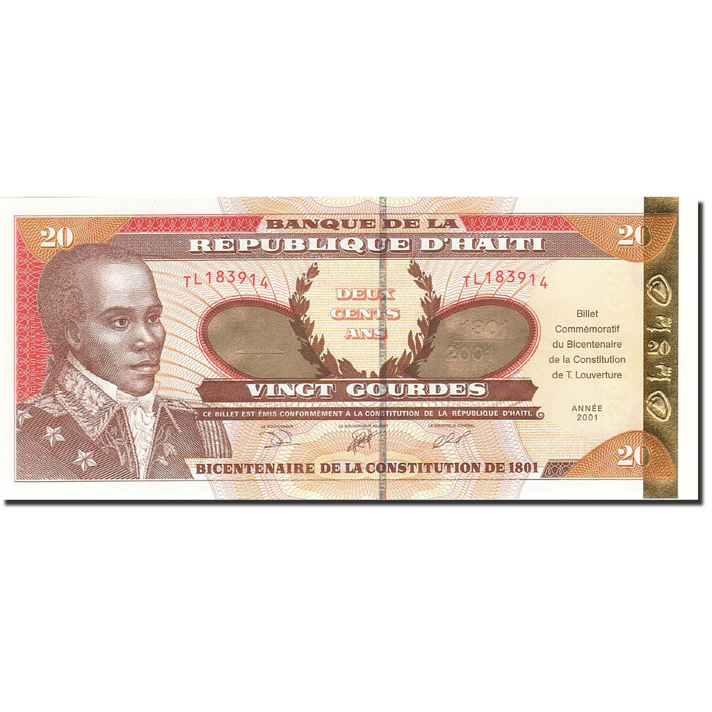 Banknote, Haiti, 20 Gourdes, 2001, 2001, KM:271, UNC(65-70)