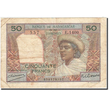 Biljet, Madagascar, 50 Francs, 1950-1951, Undated, KM:45a, TTB
