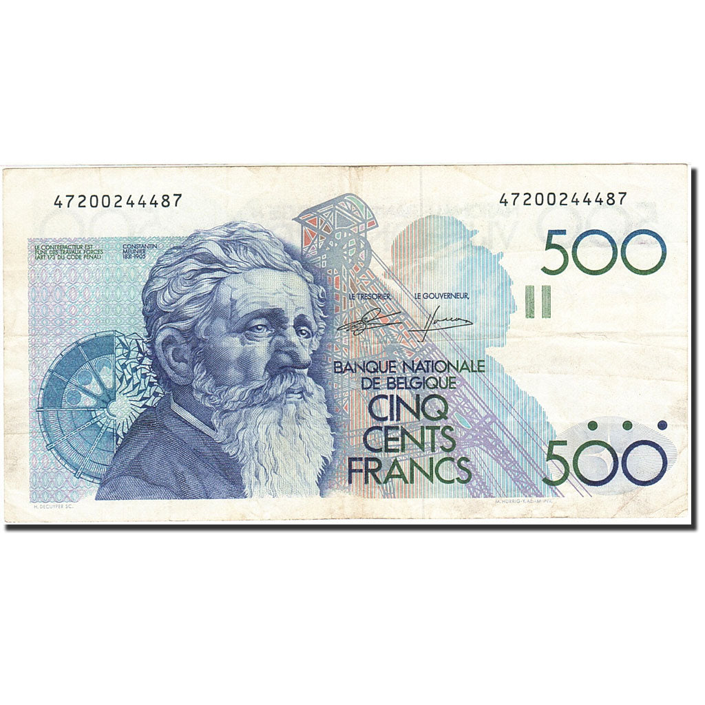 Banknote, Belgium, 500 Francs, 1981-1982, Undated (1982-1998), KM:143a