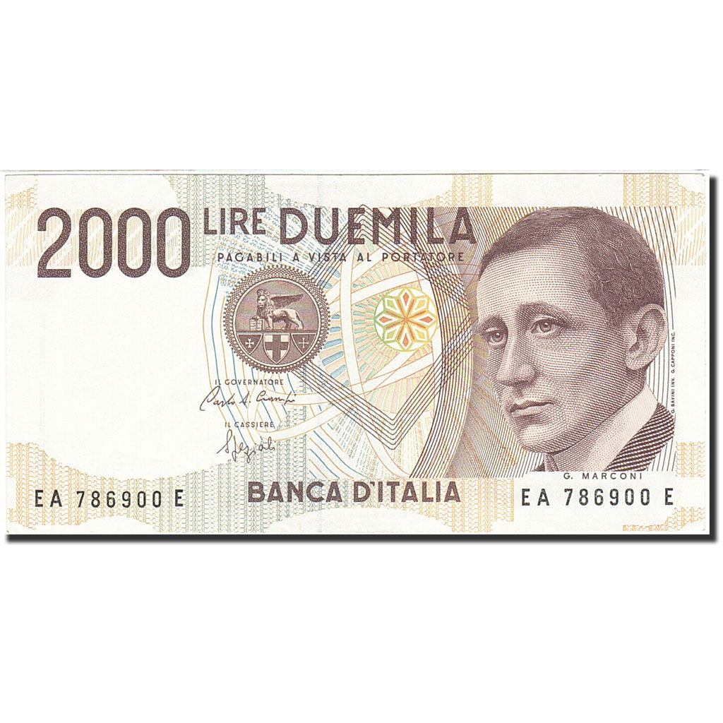 Banknote, Italy, 2000 Lire, 1990-1994, 1990, KM:115, UNC(60-62)