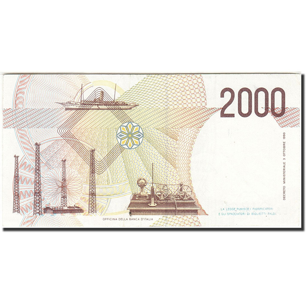 Banknote, Italy, 2000 Lire, 1990-1994, 1990, KM:115, UNC(60-62)