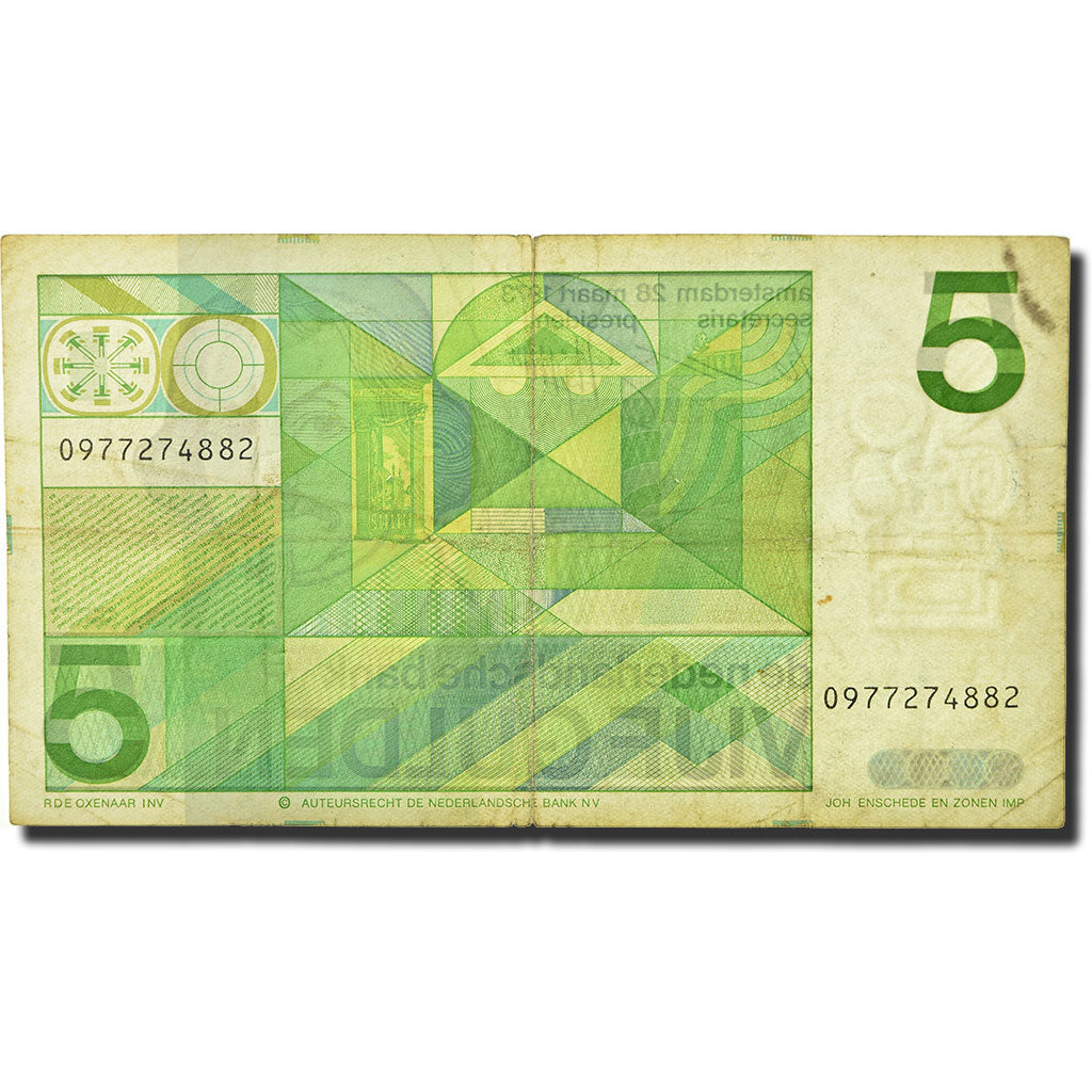 Banknote, Netherlands, 5 Gulden, 1973, 1973-03-28, KM:95a, VF(20-25)