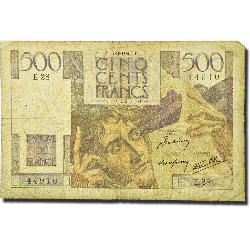 Biljet, Frankrijk, 500 Francs, 1945, 1945-09-06, TB, Fayette:34.2, KM:129a