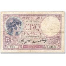 Geldschein, Frankreich, 5 Francs, 1917, 1933-04-13, S, Fayette:3.17, KM:72e