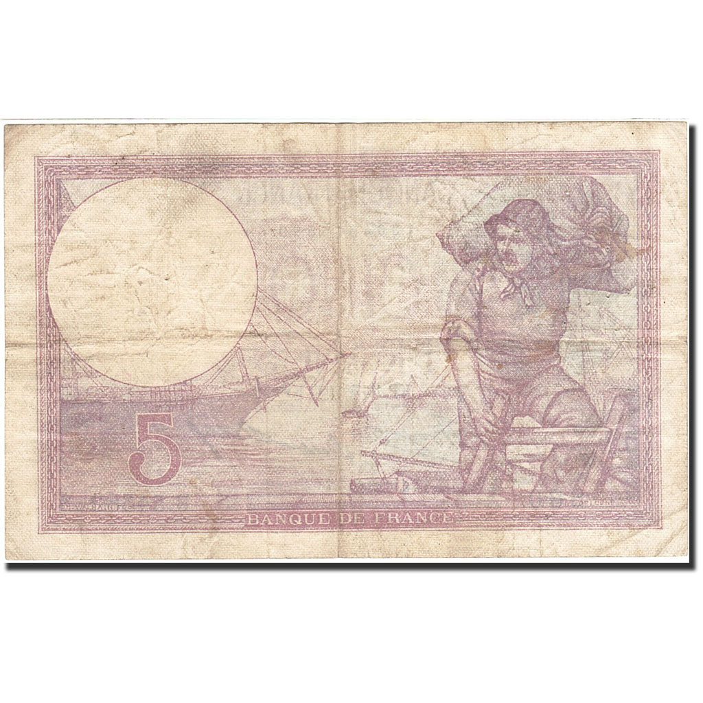 Billete, Francia, 5 Francs, 1917, 1933-04-13, BC, Fayette:3.17, KM:72e