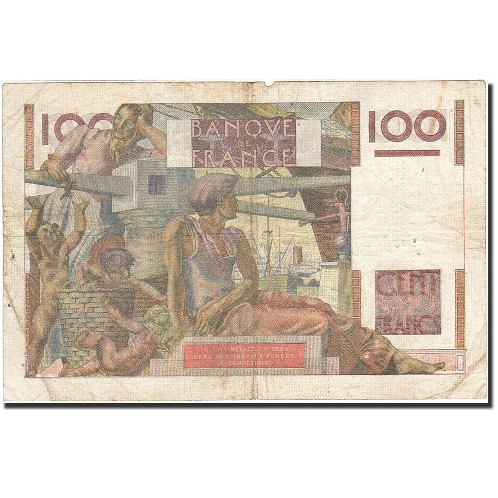 Banknote, France, 100 Francs, 1945, 1946-01-17, VF(20-25), Fayette:28.2, KM:128a