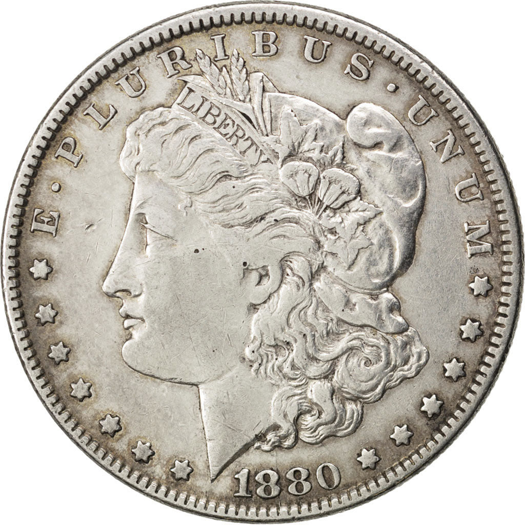 UNITED STATES, Morgan Dollar, Dollar, 1880, U.S. Mint, KM #110, EF(40-45),...