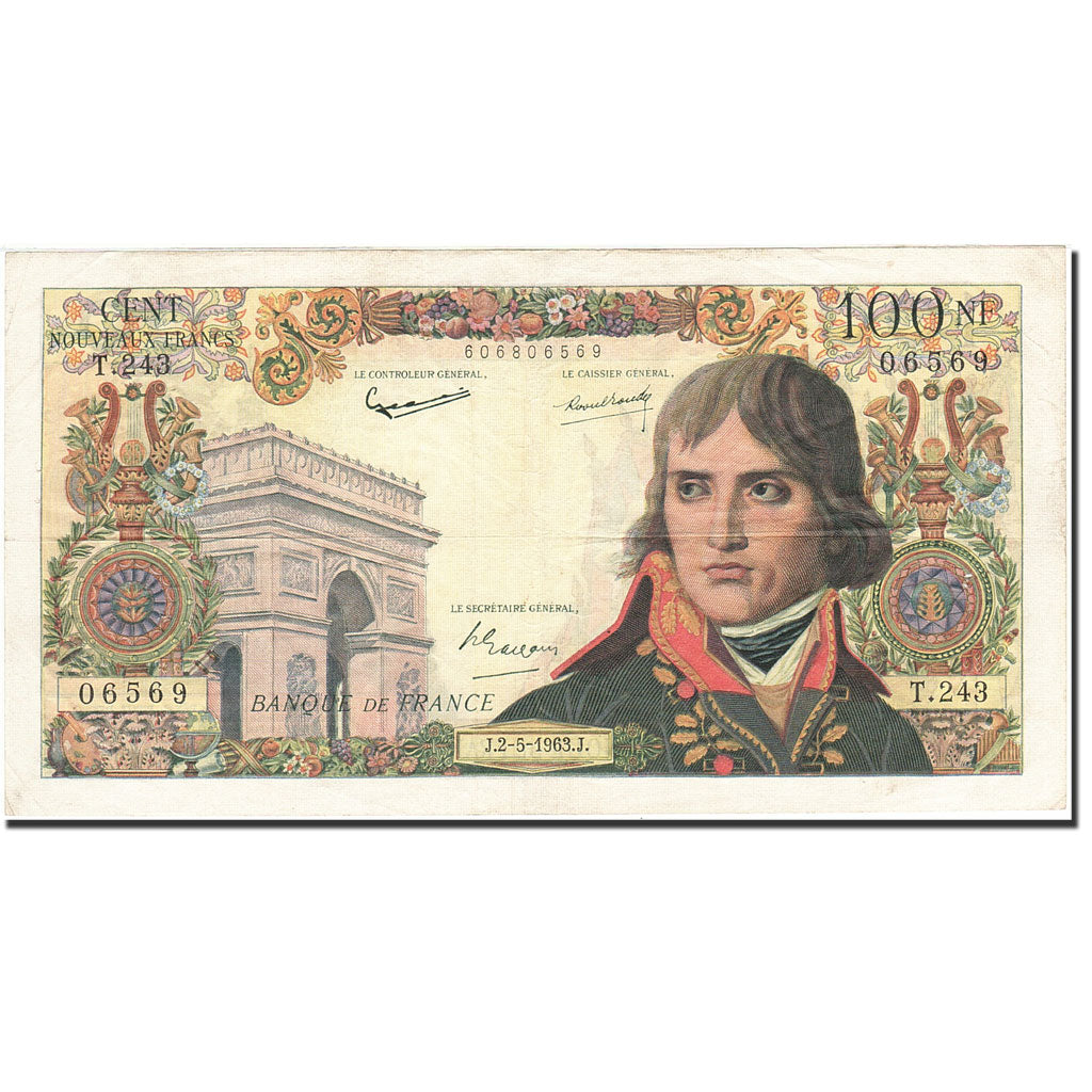 France, 100 Nouveaux Francs, 1959, KM:144a, 1963-05-02, EF(40-45), Fayette:59.21