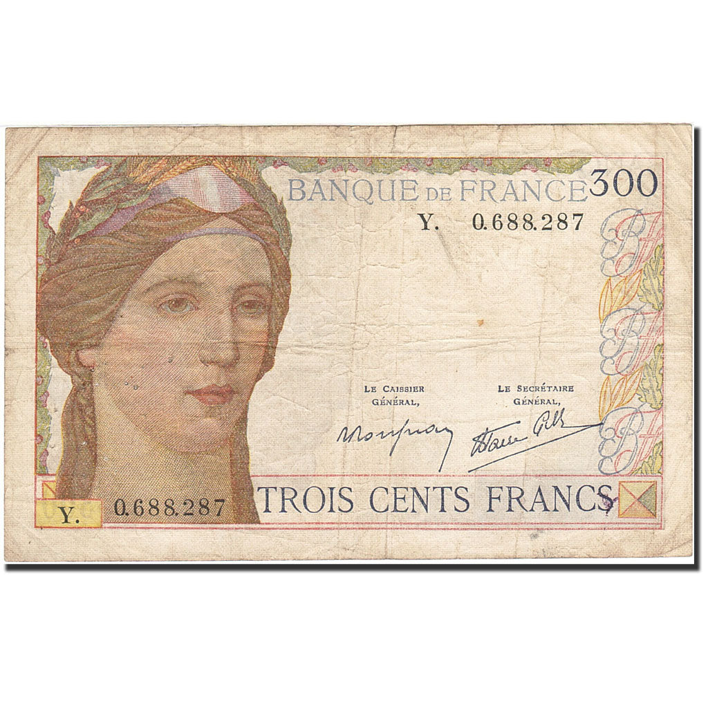 Geldschein, Frankreich, 300 Francs, 1938, 1939-02-09, S, Fayette:29.3, KM:87a