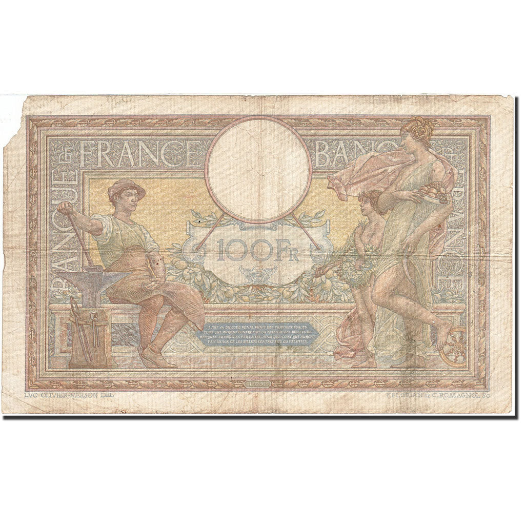 France, 100 Francs, 1906, KM:78c, 1935-05-09, VF(20-25), Fayette:24.14