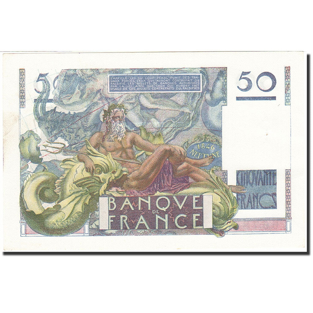 France, 50 Francs, 1946, KM:127b, 1948-04-08, AU(55-58), Fayette:20.10
