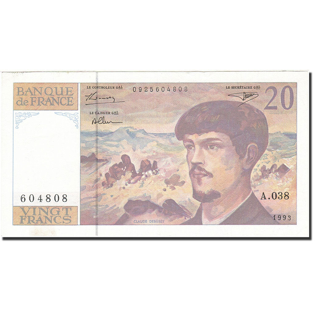 France, 20 Francs, 1980, KM:151g, 1993, AU(50-53), Fayette:66 bis.4