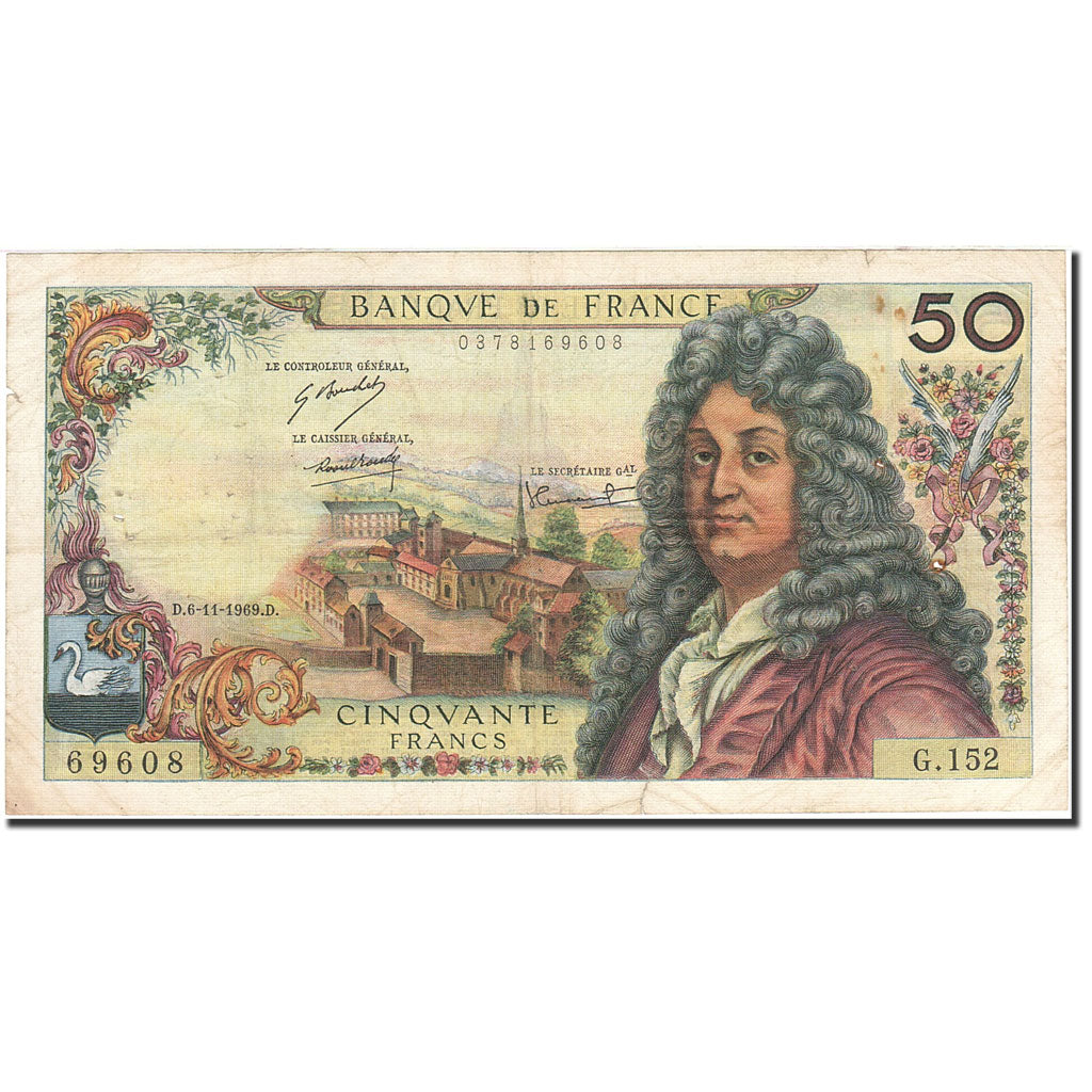 Banconote, Francia, 50 Francs, 1962, 1969-11-06, MB+, Fayette:64.15, KM:148c