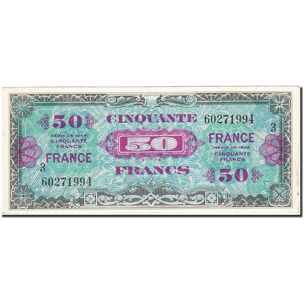 France, 50 Francs, 1945, KM:122b, 1945, EF(40-45), Fayette:VF24.3