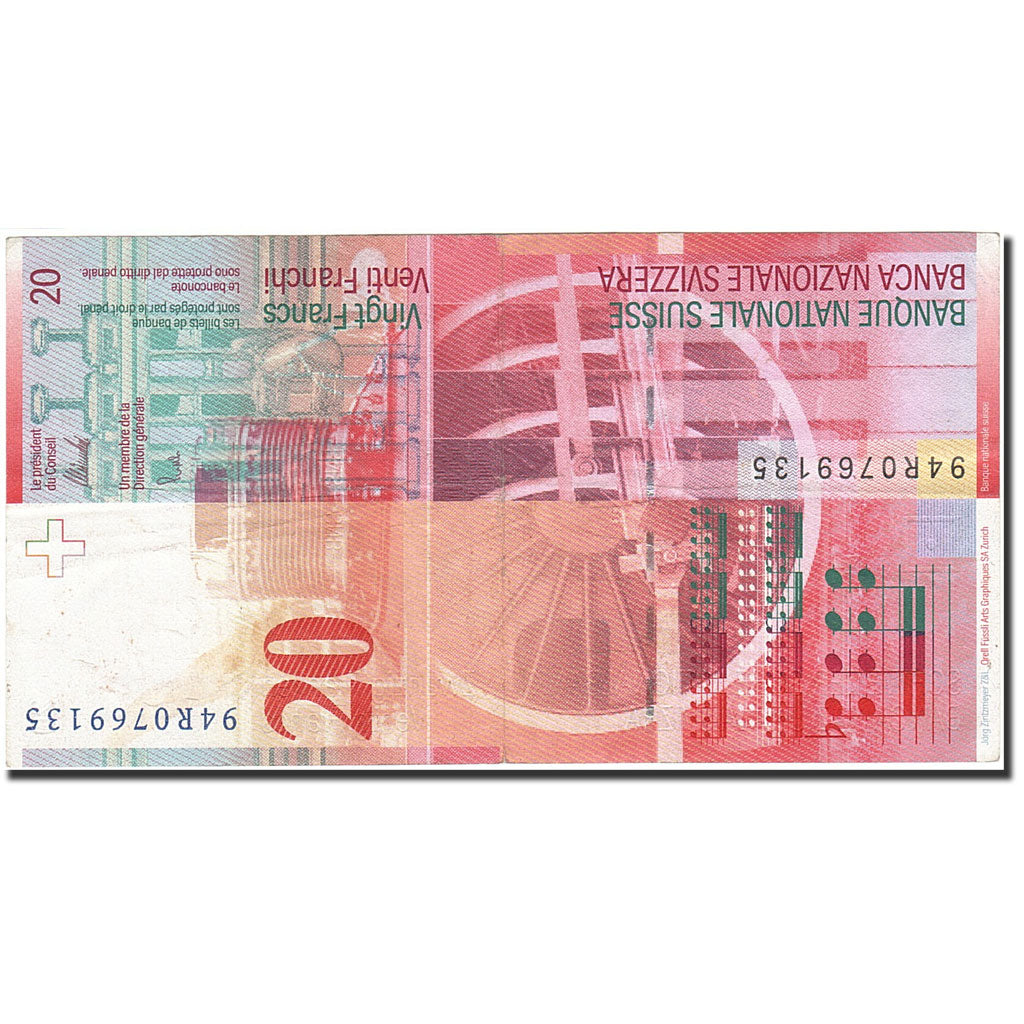 Switzerland, 20 Franken, 1994-1998, KM:68a, 1994, VF(20-25)