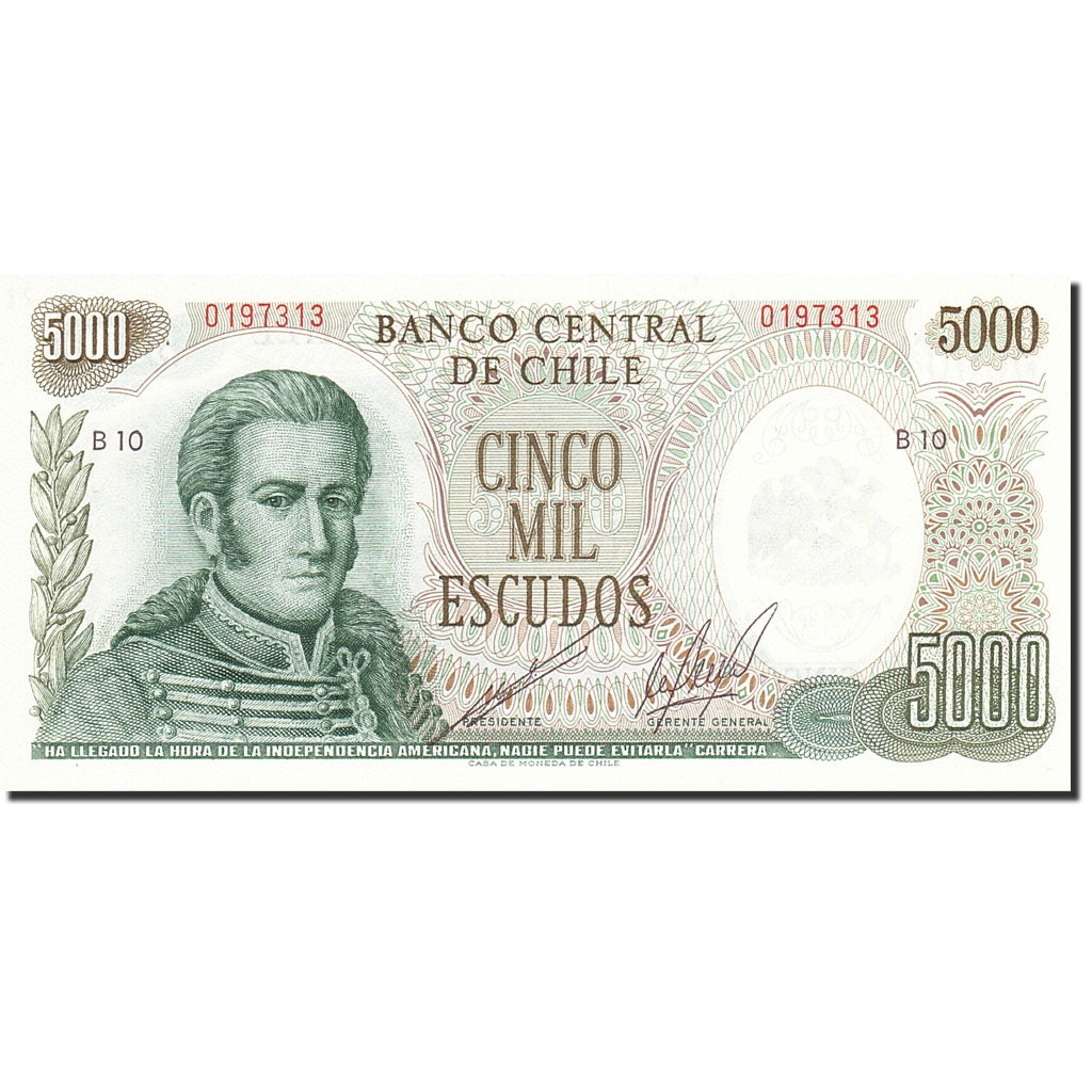 Banknote, Chile, 5000 Escudos, 1967-1976, Undated, KM:147b, UNC(65-70)
