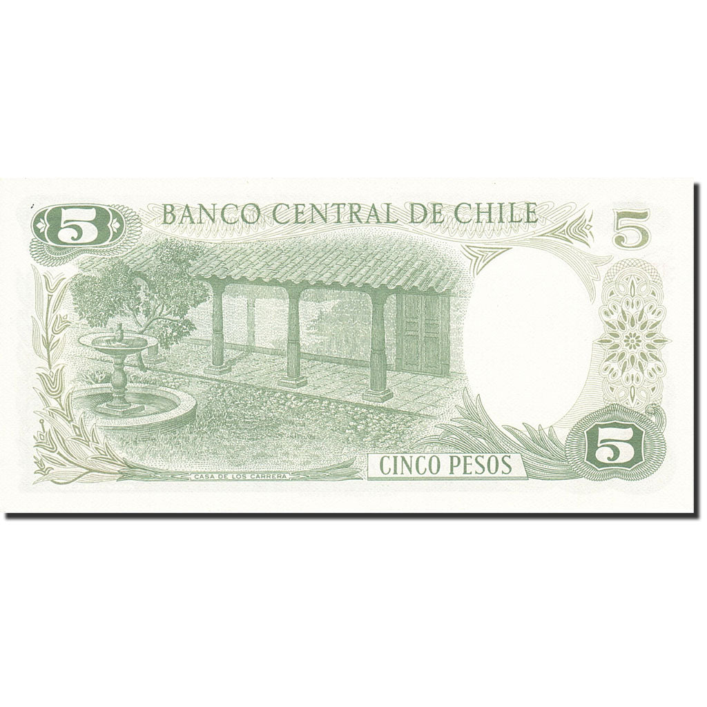 Banknote, Chile, 5 Pesos, 1975-1989, 1975, KM:149a, UNC(64)