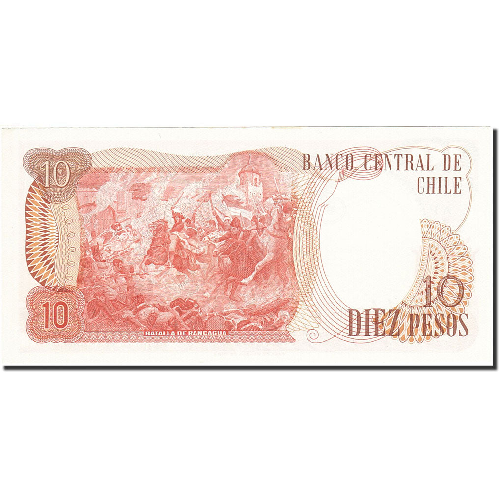 Chile, 10 Pesos, 1975-1989, KM:150a, 1975, UNC(60-62)