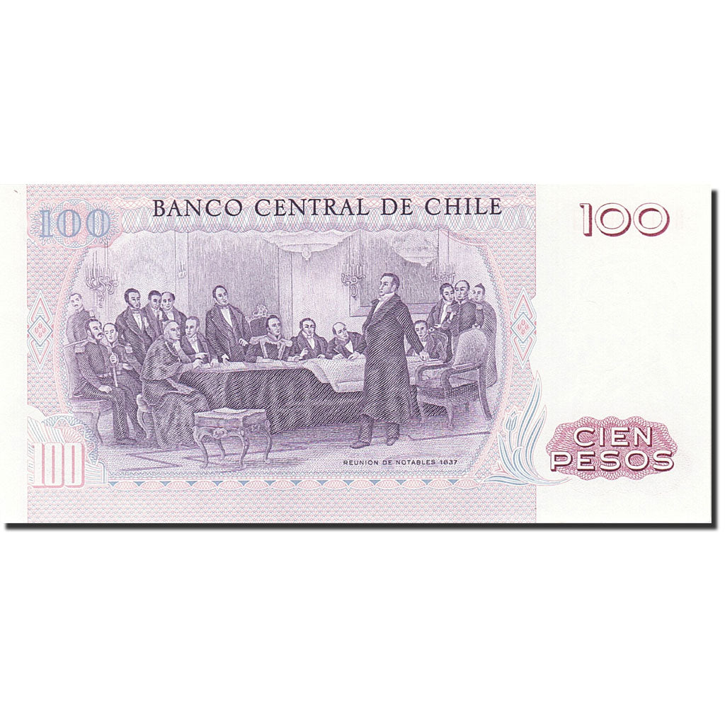 Chile, 100 Pesos, 1975-1989, KM:152b, 1984, UNC(65-70)