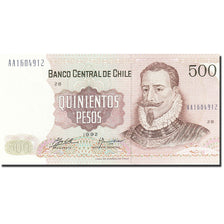 Chile, 500 Pesos, 1975-1989, KM:153d, 1992, UNC(65-70)