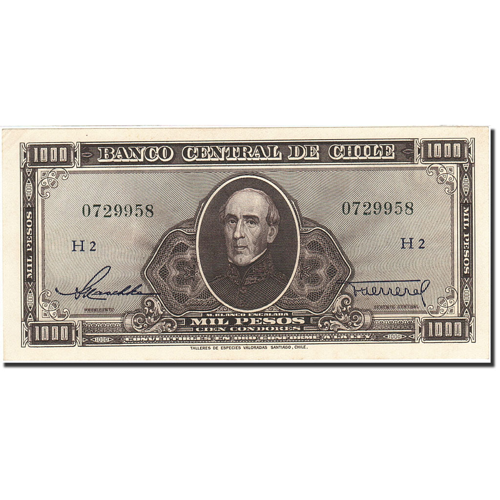 Chile, 1000 Pesos = 100 Condores, 1947-1948, KM:116, Undated (1947-1958)