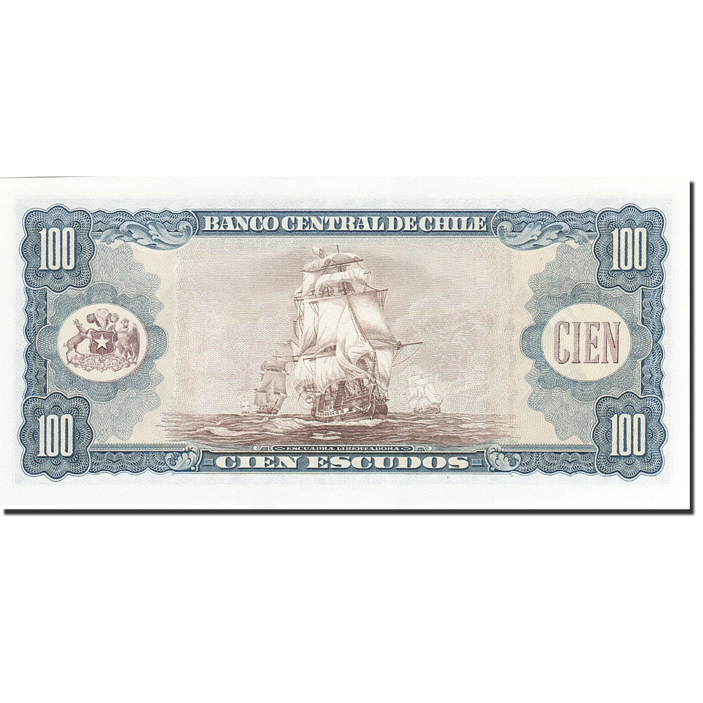Chile, 100 Escudos, 1962-1975, KM:141a, UNC(65-70)