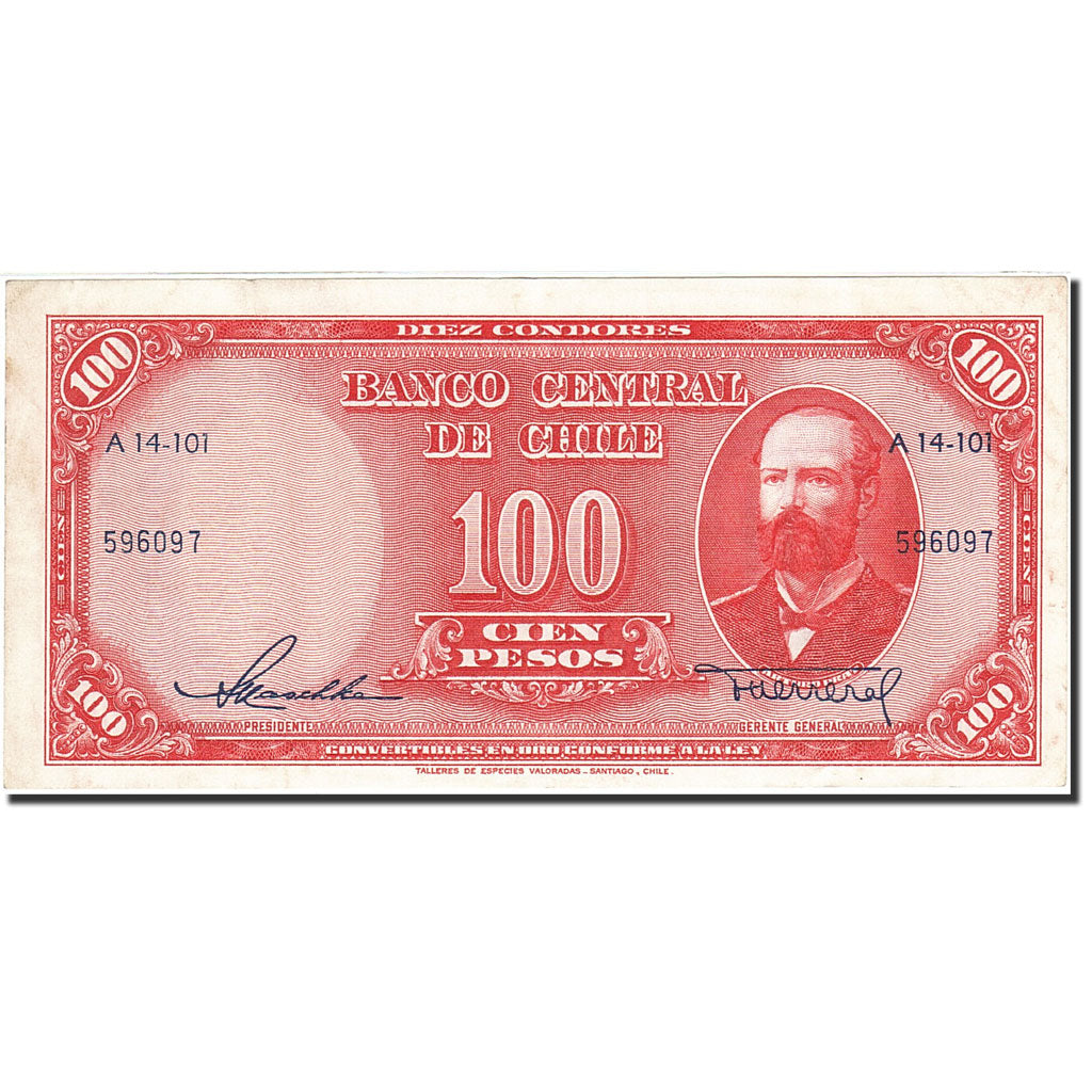 Billet, Chile, 100 Pesos = 10 Condores, 1958, Undated (1958-1959), KM:122, TB+