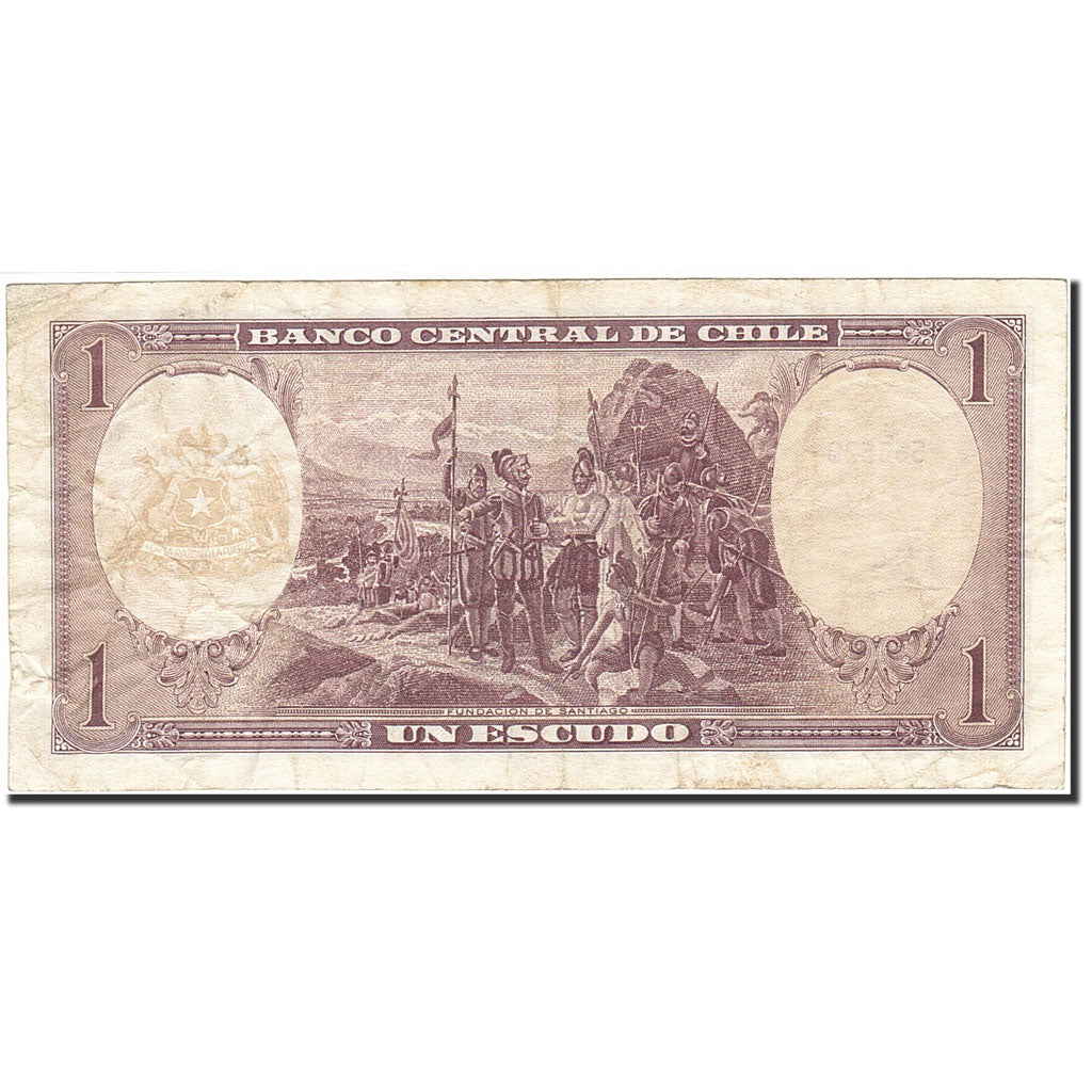 Banknote, Chile, 1 Escudo, 1962-1975, Undated, KM:135Ab, VF(20-25)