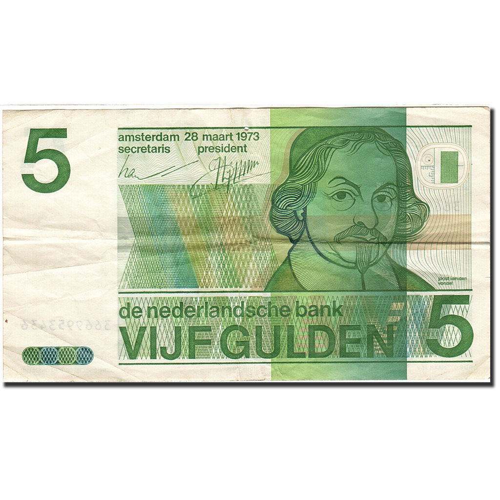 Netherlands, 5 Gulden, 1973, KM:95a, 1973-03-28, VF(20-25)