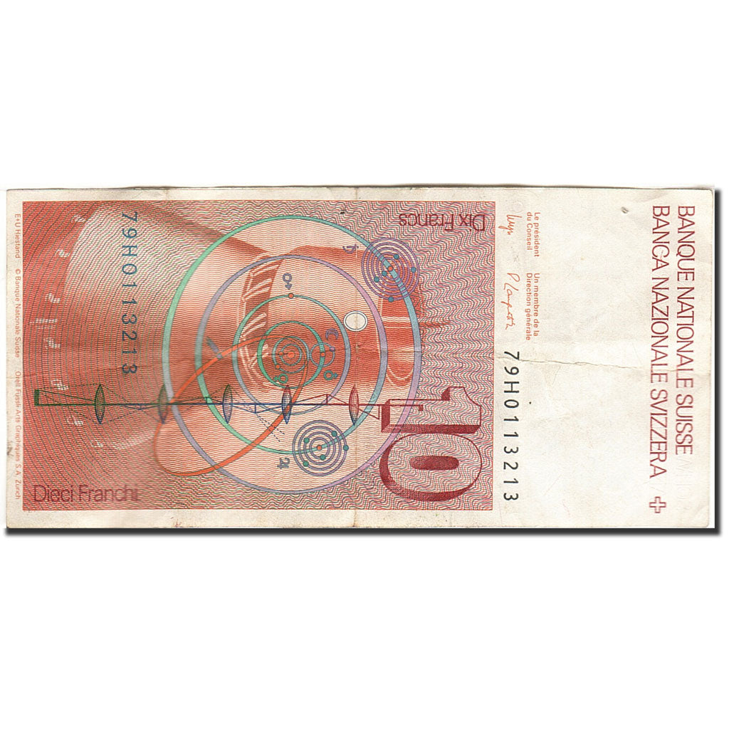 Banknote, Switzerland, 10 Franken, 1976-1979, 1979, KM:53a, VF(20-25)