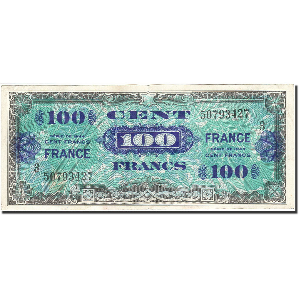 France, 100 Francs, 1945, KM:123c, 1944, VF(20-25)