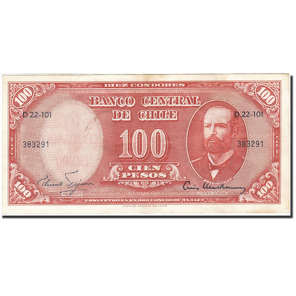 Banknote, Chile, 10 Centesimos on 100 Pesos, 1960, Undated (1960-1961), KM:127a