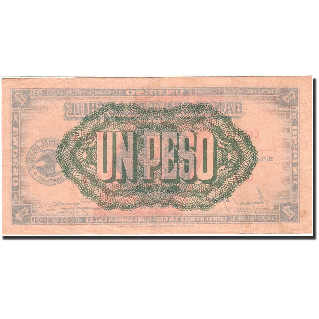 Cile, 1 Peso = 1/10 Condor, 1942-1943, KM:89, 1942-02-11, BB