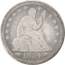 UNITED STATES, Seated Liberty Quarter, Quarter, 1854, U.S. Mint, KM #81,...