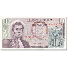 Banknote, Colombia, 10 Pesos Oro, 1961-1964, 1969-01-02, KM:407c, UNC(63)