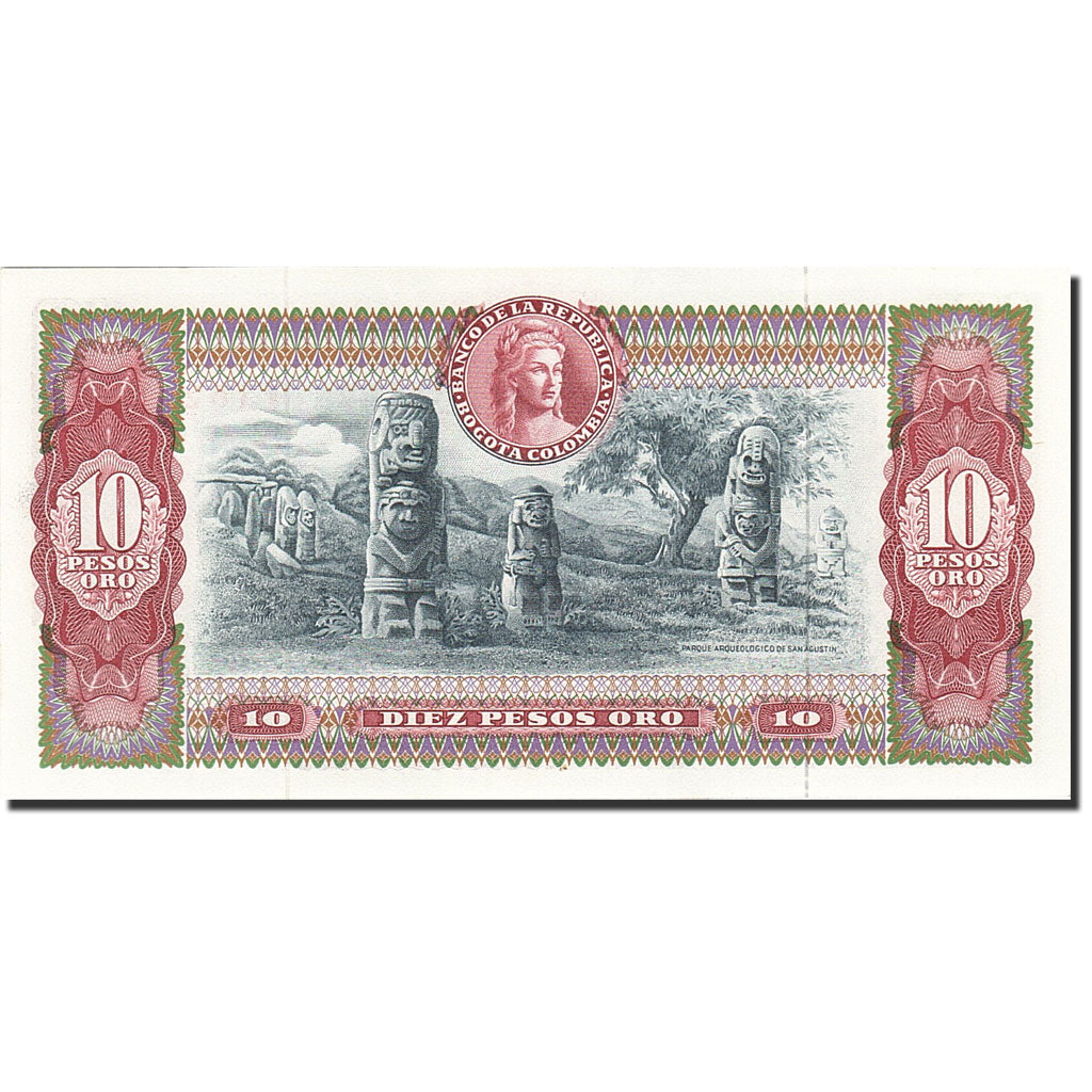 Banknote, Colombia, 10 Pesos Oro, 1961-1964, 1969-01-02, KM:407c, UNC(63)