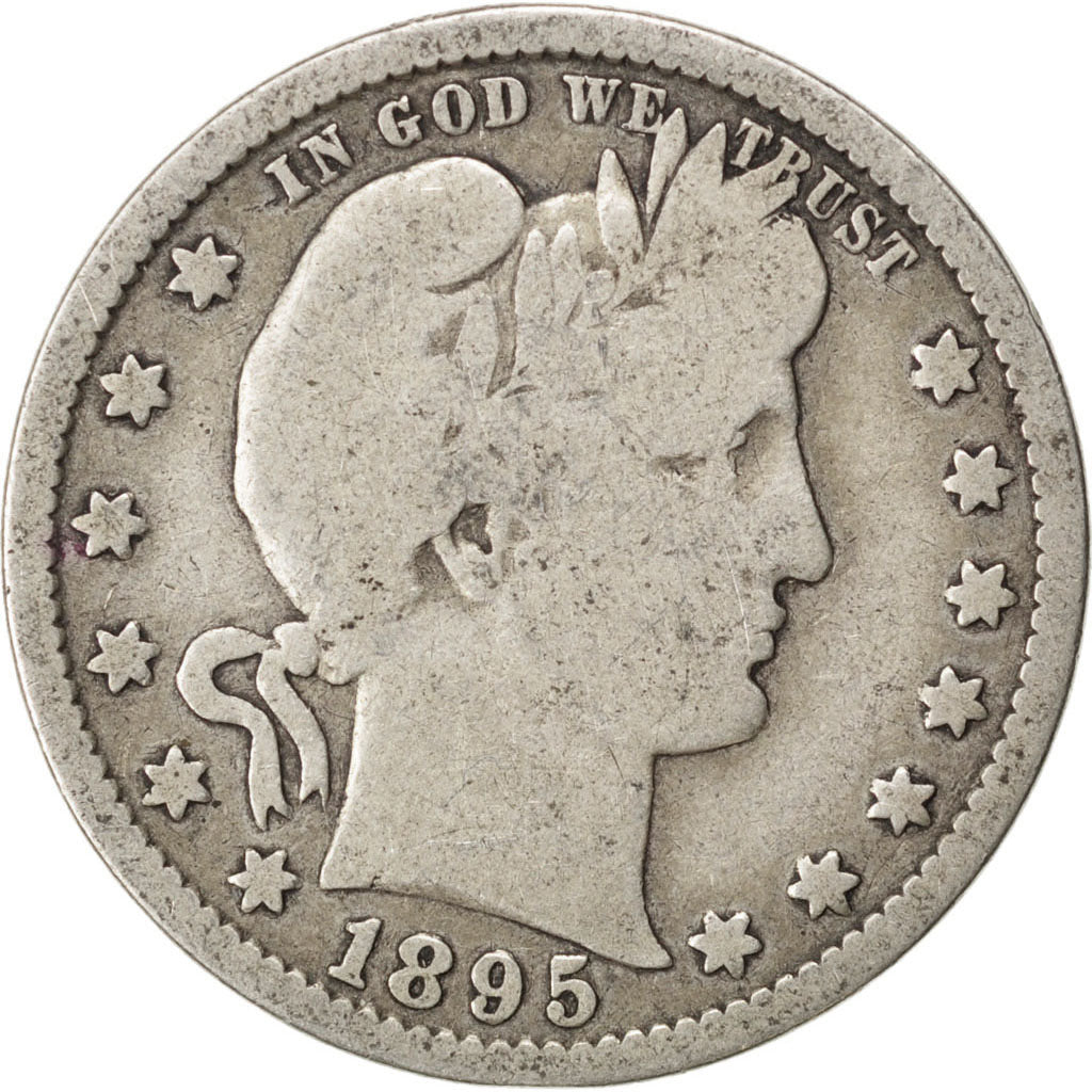 Etats-Unis, Barber Quarter Dollar 1895 Philadelphie, KM 114