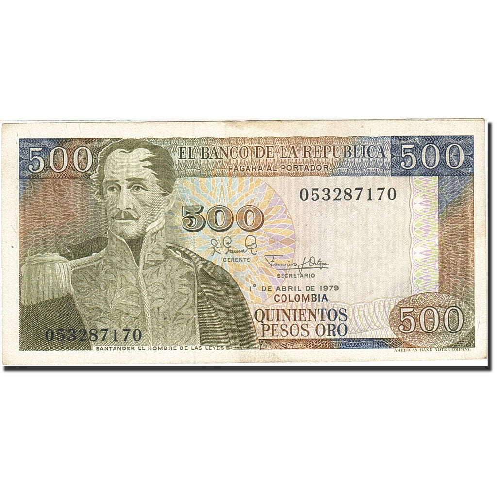 Colombie, 500 Pesos Oro, 1977-1979, 1979-04-01, KM:420b, TTB