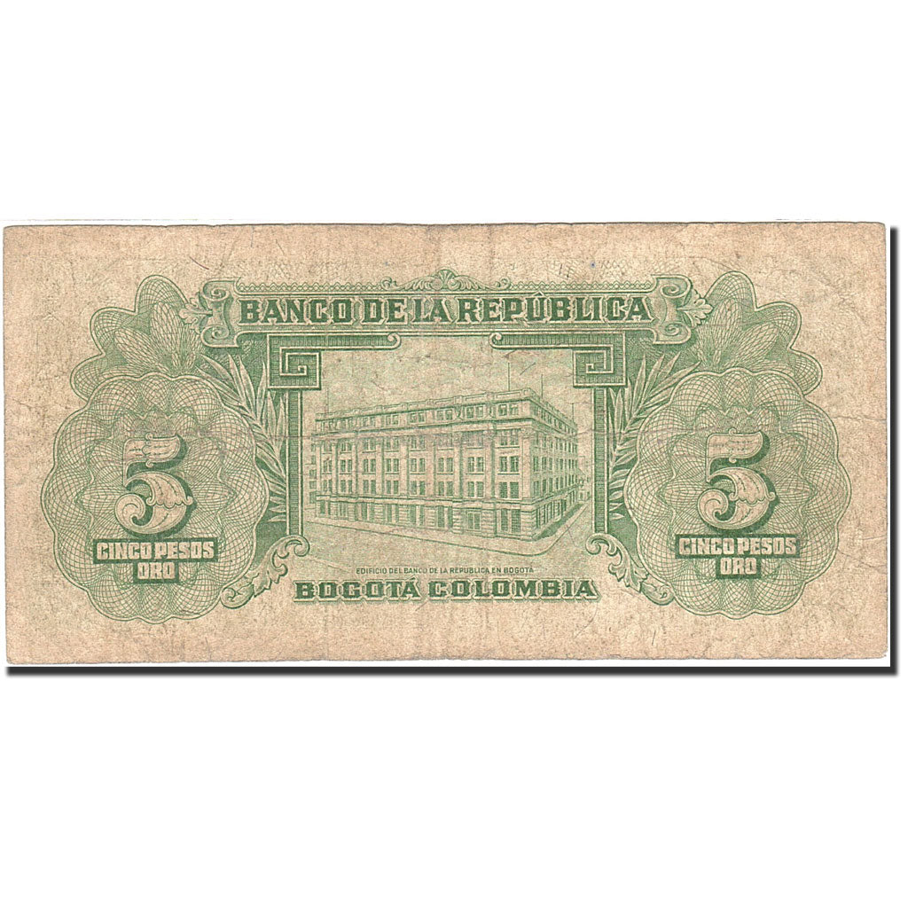 Colombia, 5 Pesos Oro, 1953, KM:399a, 1953-01-01, VG(8-10)