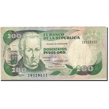 Banknot, Colombia, 200 Pesos Oro, 1982-1984, 1987-04-01, KM:429d, VF(20-25)