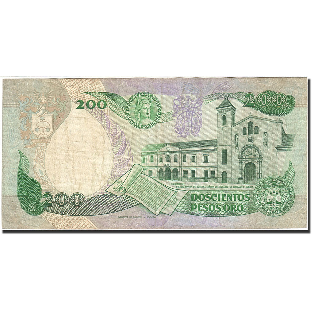 Banknote, Colombia, 200 Pesos Oro, 1982-1984, 1987-04-01, KM:429d, VF(20-25)
