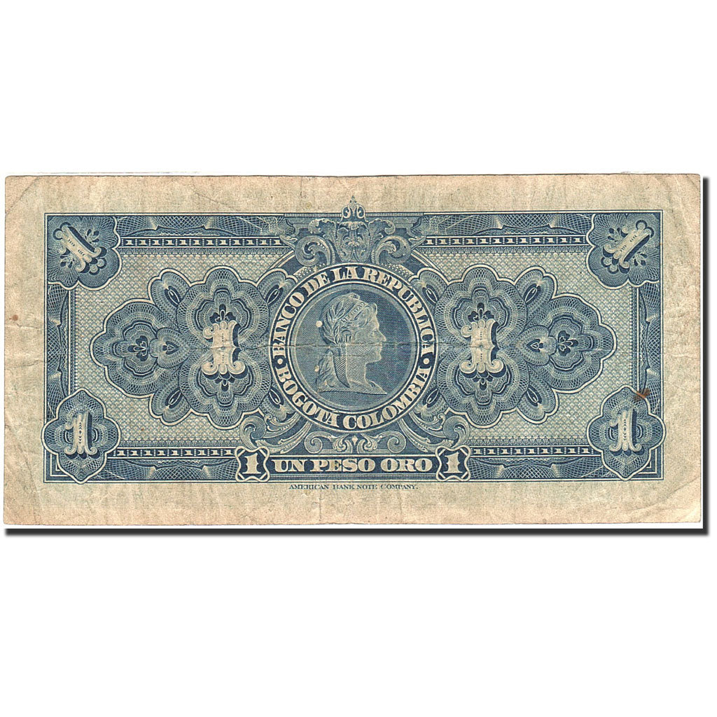 Colombia, 1 Peso Oro, 1929, KM:380f, 1950-01-01, VF(20-25)
