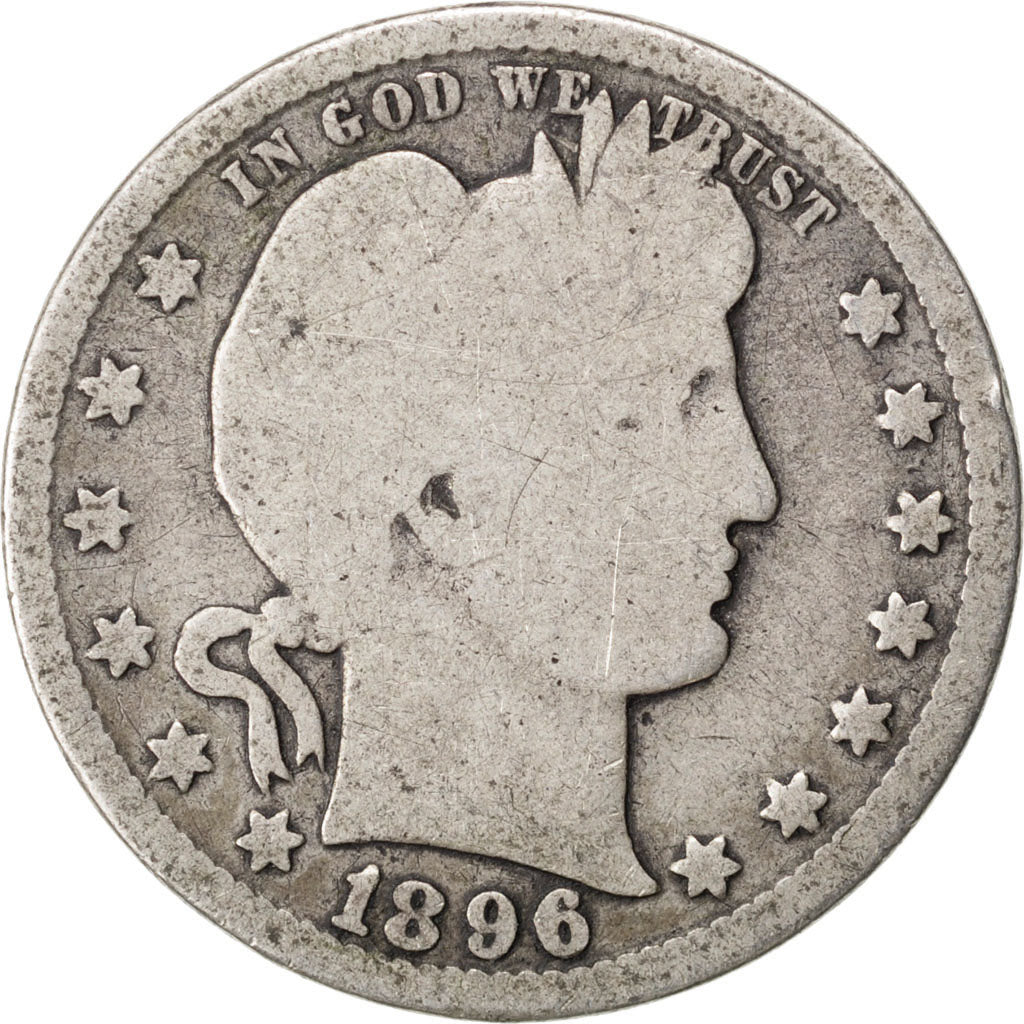 UNITED STATES, Barber Quarter, Quarter, 1896, U.S. Mint, KM #114, VG(8-10),...
