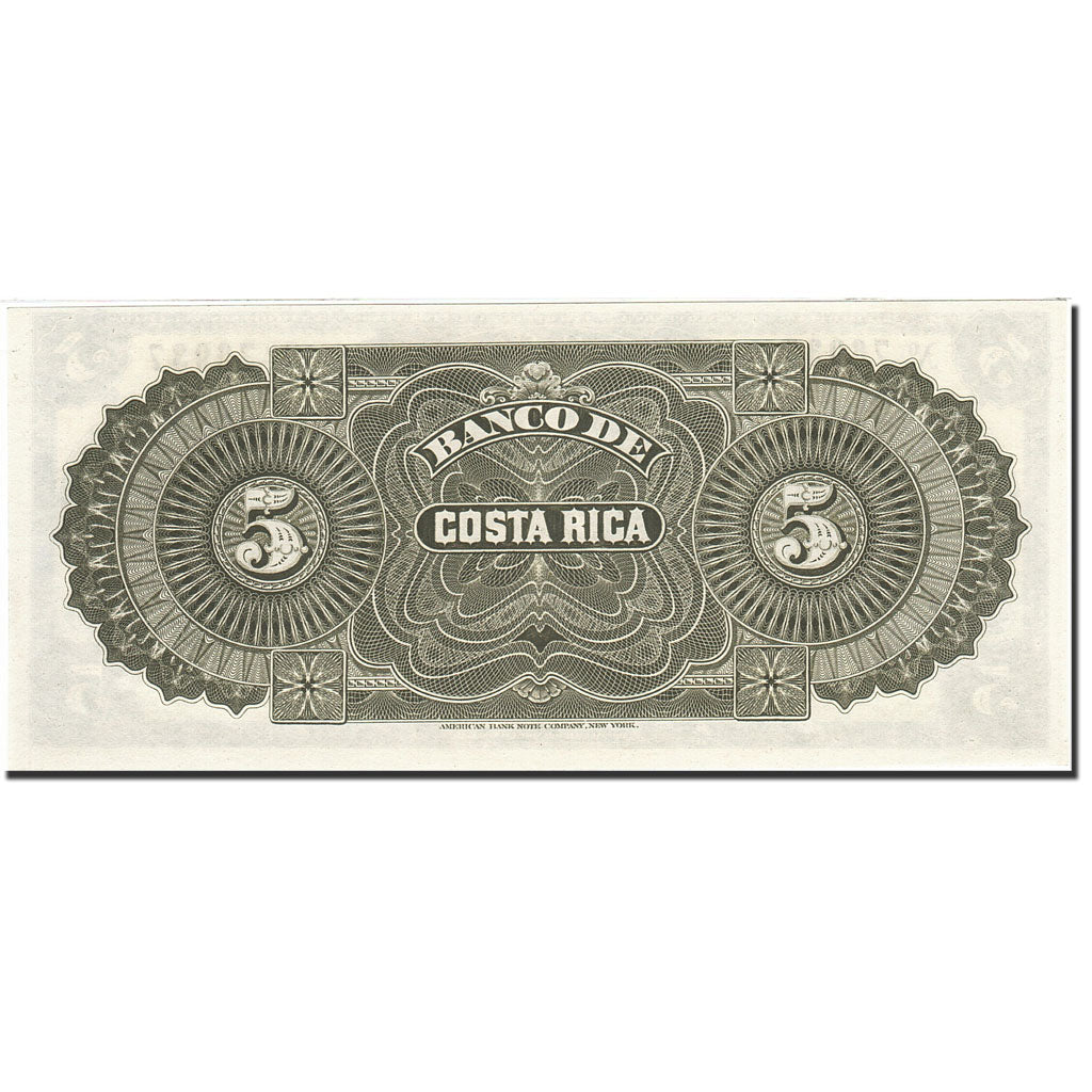 Banknote, Costa Rica, 5 Pesos, 1900, 1899-04-01, KM:S163r1, UNC(65-70)